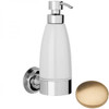 Brushed Gold Unlacquered Samuel Heath Style Moderne Liquid Soap Dispenser White Ceramic N6647W