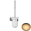 Non-Lacquered Brass Samuel Heath Style Moderne Toilet Brush White Ceramic N6649W