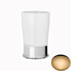 Non-Lacquered Brass Samuel Heath Style Moderne Freestanding White Ceramic Tumbler Holder N6665W