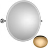 Non-Lacquered Brass Samuel Heath Style Moderne Round Tilting Mirror L6745