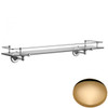 Non-Lacquered Brass Samuel Heath Antique Glass Shelf With Lifting Rail N4313