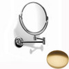 Brushed Gold Gloss Samuel Heath Novis Double Arm Pivotal Mirror Plain / Magnifying L115