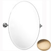 Brushed Gold Unlacquered Samuel Heath Novis Oval Tilting Mirror L1146