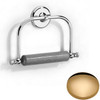 Non-Lacquered Brass Samuel Heath Novis Toilet Roll Holder With Wooden Roller N1020