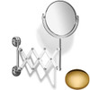 Polished Brass Samuel Heath Curzon Extending Mirror Plain / Magnifying L110