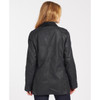 Navy Barbour Womens Beadnell Wax Jacket On Model Rear