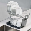 Grey Joseph Joseph Y-rack Dishdrainer use