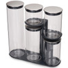 Dark Grey Joseph Joseph Podium 100 5-piece Glass Storage Jar Set