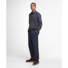 Midnight Oak Tartan Barbour Mens Fortrose Tailored Shirt On Model Midnight Oak Tartan Barbour Mens Fortrose Tailored Shirt On Model