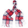 Red/Grey Tartan Barbour Merino Cashmere Tartan Scarf