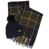 Classic Tartan Barbour Womens Beanie & Hailes Scarf Gift Set