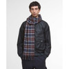Midnight Oak Tartan Barbour Tartan Lambswool Scarf On Model