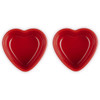Le Creuset Stoneware Set Of 2 Heart Ramekins Cerise