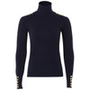 Navy Holland Cooper Womens Buttoned Knit Roll Neck