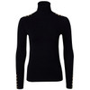 Black Holland Cooper Womens Buttoned Knit Roll Neck