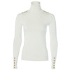 Cream Holland Cooper Womens Buttoned Knit Roll Neck