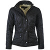Black/Stone Barbour Womens Flyweight Cavalry Quilted Jacket