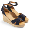 Navy Suede Fairfax & Favor Womens Valencia Wedge Sandal
