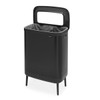 Matt Black Brabantia Bo Laundry Bin Hi 2x45 Litre