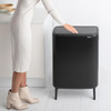 Matt Black Brabantia Bo Touch Bin Hi 2x30 Litre Lifestyle