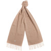 Light Brown Barbour Unisex Plain Lambswool Scarf
