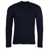 Navy Marl Barbour Mens Essential Cable Knit Jumper