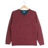 Albert and Maurice Eastnor Wine Lambswool V Neck Jumper hang