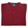 Albert and Maurice Eastnor Wine Lambswool V Neck Jumper