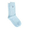 Light Blue Albert and Maurice Mens Logo Embroidered Socks