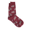Dark Red Albert and Maurice Mens Dog Socks