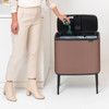 Satin Taupe Brabantia Bo Touch Bin 11+23 Litre Lifestyle