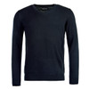 Navy Barbour Pima Cotton V-Neck Jumper