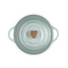 Sea Salt Le Creuset Stoneware Petite Heart Casserole Top View
