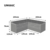 Charcoal 2.5m Bosmere Ultimate Protector L Shaped Sofa Cover Dimensions