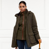 Khaki Holland Cooper Womens Stamford Country Coat On Model