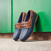 Navy/Tan Chatham Mens Whitstable Boat Shoes Lifestyle