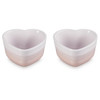 Le Creuset Stoneware Set Of 2 Heart Ramekins Shell Pink