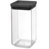 1.6L Dark Grey Brabantia Tasty+ Stackable Square Canister
