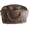 Olive Barbour Unisex Wax Leather Briefcase Open