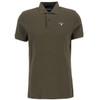 Dark Olive Barbour Mens Tartan Pique Polo
