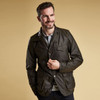 Olive Barbour Mens Beacon Sports Jacket Front