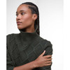 Olive Barbour Womens Burne Roll Neck Knit Jumper On Model