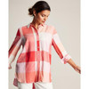 Pink Check Joules Lorena Longline Woven Shirt On Model