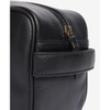 Black Barbour Mens Debossed Logo Leather Washbag Handle