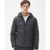 Black Barbour Mens Winter Hooded Liddesdale Quilt Jacket Front