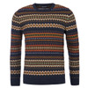 Navy Barbour Mens Case Fairisle Crew Neck