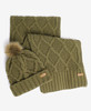 Olive Barbour Womens Ridley Beanie and Scarf Gift Set