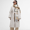 Hessian Navy Tartan Barbour Womens Hailes Tartan Scarf On Model