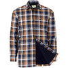 Navy/Brown Check Hoggs Of Fife Mens Arran Microfleece Lined Cotton Shirt Open
