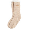 Oatmeal Barbour Womens Cable Knit Lounge Socks